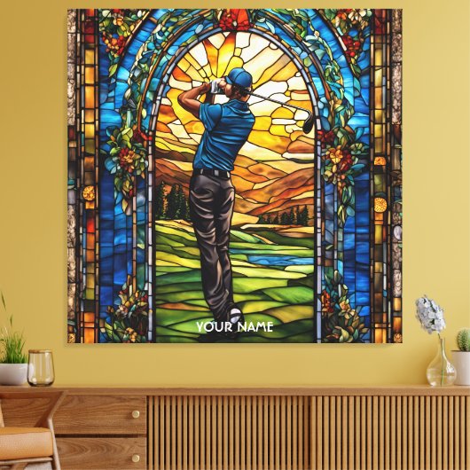 Fantasy Schattige Glas in lood Canvas Afdruk (Insitu (Woonkamer))