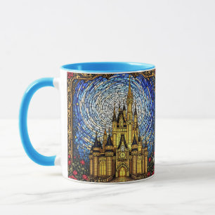 Fantasy Schattige Glas in lood Castle Mok