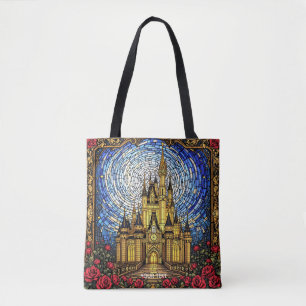 Fantasy Schattige Glas in lood Castle Tote Bag