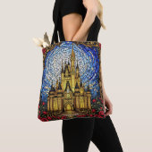 Fantasy Schattige Glas in lood Castle Tote Bag (Dichtbij)
