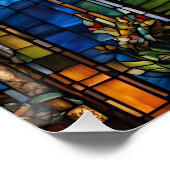 Fantasy Schattige Glas in lood Perfect Poster (Hoek)