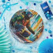 Fantasy Schattige Glas in lood Snowboard Papieren Bordje (Feest)