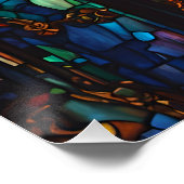 Fantasy Schattige Glas in lood Venster Perfect Poster (Hoek)