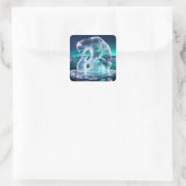 Fantasy Schattige Glass Cub Beer Vierkante Sticker (Tas)