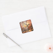 Fantasy Schattige Glass Desert Bird Vierkante Sticker (Envelop)