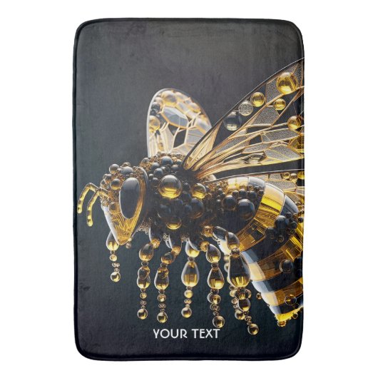Fantasy Schattige Glass Yellow Black Bee Badmat (Voorkant Verticaal)