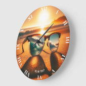 Fantasy Schattige Glasses Sunset Beach Grote Klok (Hoek)