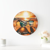 Fantasy Schattige Glasses Sunset Beach Grote Klok (Huis)
