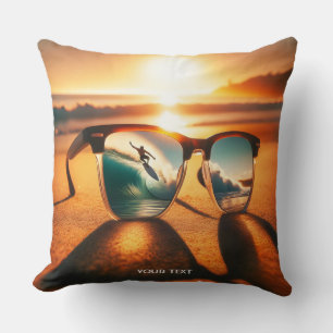 Fantasy Schattige Glasses Sunset Beach Kussen