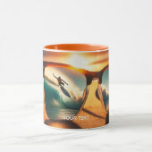 Fantasy Schattige Glasses Sunset Beach Mok (Midden)