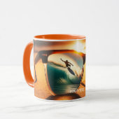 Fantasy Schattige Glasses Sunset Beach Mok (Voorkant links)