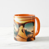 Fantasy Schattige Glasses Sunset Beach Mok (Voorkant rechts)