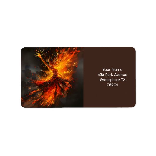 Fantasy Schattige Grand Flames Flamenco Etiket (Voorkant)