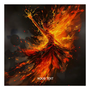 Fantasy Schattige Grand Flames Flamenco Perfect Poster