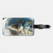 Fantasy Schattige Great Strong Dragon Bagagelabel (Achterkant horizontaal)