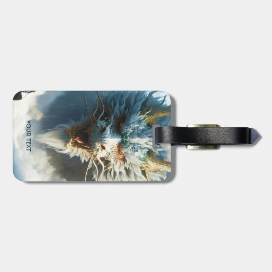 Fantasy Schattige Great Strong Dragon Bagagelabel (Achterkant horizontaal)