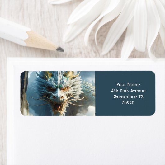 Fantasy Schattige Great Strong Dragon Etiket (Insitu)