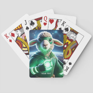 Fantasy Schattige Green Super Lamb Pokerkaarten