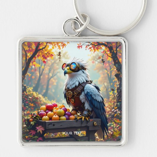 Fantasy Schattige Griffin Boerderij Boom Sleutelhanger (Voorkant)
