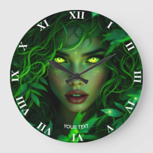Fantasy Schattige groen mooi gezicht Grote Klok