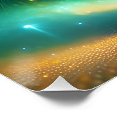 Fantasy Schattige Groene Baby Pauw Perfect Poster (Hoek)