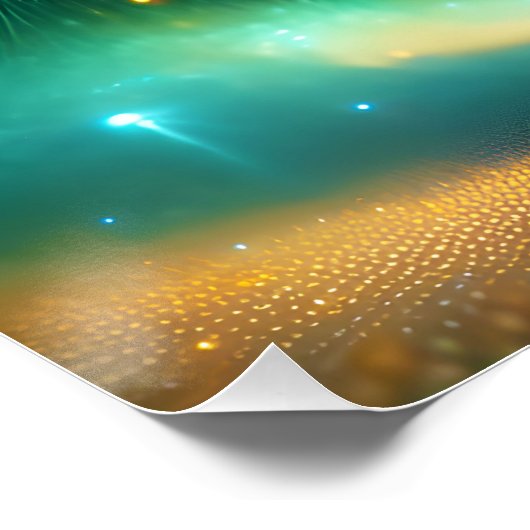 Fantasy Schattige Groene Baby Pauw Perfect Poster (Hoek)