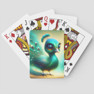 Fantasy Schattige Groene Baby Pauw Pokerkaarten
