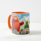 Fantasy Schattige Grote Oranje Kat Mok (Voorkant links)