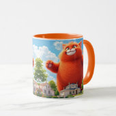 Fantasy Schattige Grote Oranje Kat Mok (Voorkant rechts)