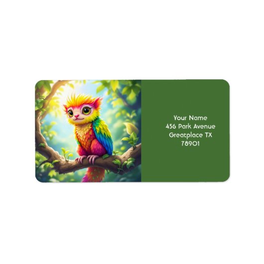 Fantasy Schattige Half Ferret Hybrid Etiket (Voorkant)