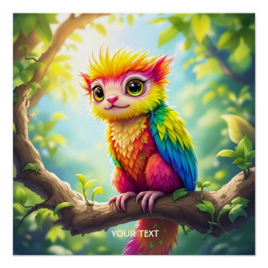 Fantasy Schattige Half Ferret Hybrid Perfect Poster (Voorkant)