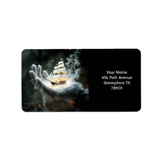 Fantasy Schattige Hand Ship Smoke Etiket (Voorkant)