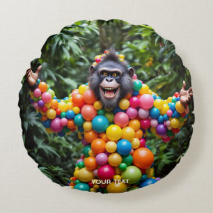 Fantasy Schattige Happy Colorful Monkey Rond Kussen