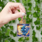 Fantasy Schattige Happy Earth Space Sleutelhanger (Hand)