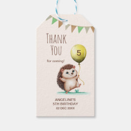 Fantasy Schattige Happy Hedgehog Balloon Verjaarda Cadeaulabel