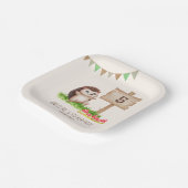 Fantasy Schattige Happy Hedgehog Forest Verjaardag Papieren Bordje (Gebogen)