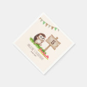 Fantasy Schattige Happy Hedgehog Forest Verjaardag Servet (Hoek)