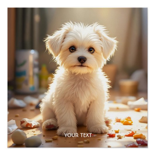 Fantasy Schattige Happy Maltese Puppy Perfect Poster (Voorkant)