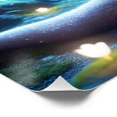 Fantasy Schattige Happy Otter Night Perfect Poster (Hoek)