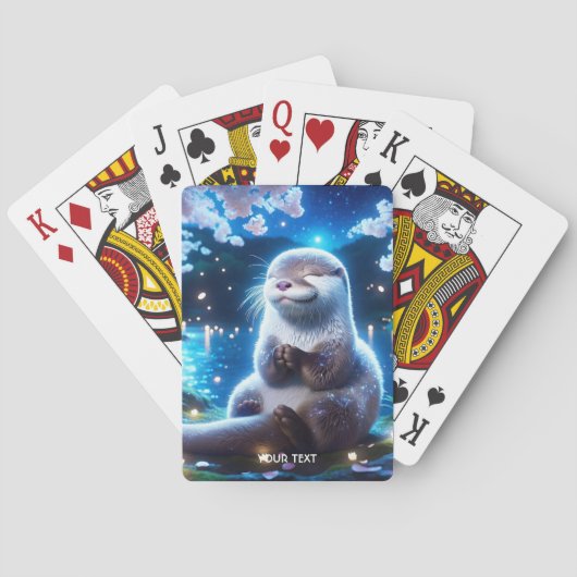 Fantasy Schattige Happy Otter Night Pokerkaarten (Achterkant)