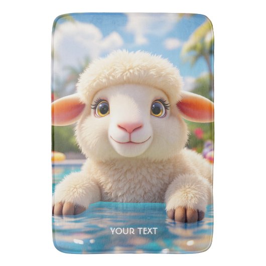 Fantasy Schattige Happy Sheep Pool Badmat (Voorkant Verticaal)