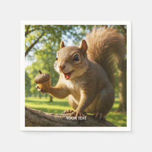 Fantasy Schattige Happy Squirrel Forest Servet