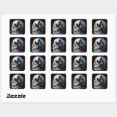 Fantasy Schattige Head Blue Butterfly Vierkante Sticker (Vel)