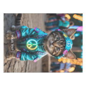 Fantasy Schattige Hippie Cat Festival Tafelkleed (Voorkant (Horizontaal))