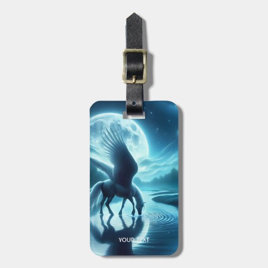 Fantasy Schattige Horse Wings Moon Bagagelabel (Voorkant verticaal)