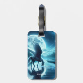 Fantasy Schattige Horse Wings Moon Bagagelabel (Achterkant verticaal)