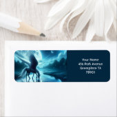 Fantasy Schattige Horse Wings Moon Etiket (Insitu)
