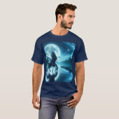 Fantasy Schattige Horse Wings Moon T-shirt (Voorkant volledig)