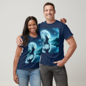 Fantasy Schattige Horse Wings Moon T-shirt (Unisex)