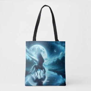 Fantasy Schattige Horse Wings Moon Tote Bag